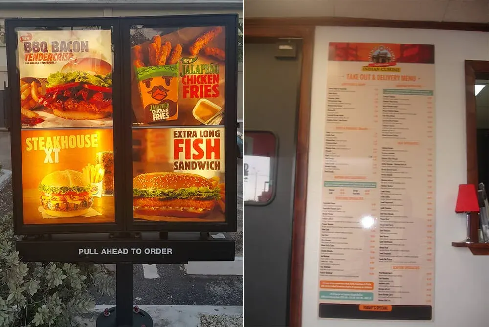 Digital menu displays in Austin, TX