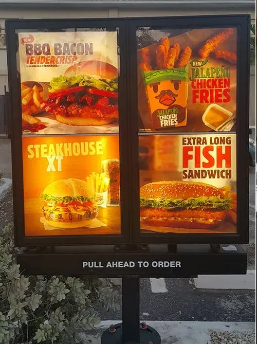 Drive-thru order signs in Austin, TX