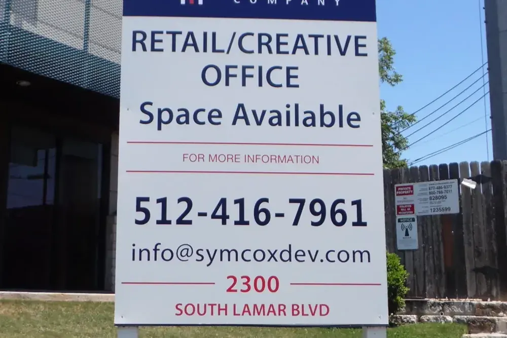 For Sale & For Lease yard signs in Cedar Park, TX